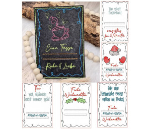 ADVENTSKALENDER 18. Dezember - Stickserie ITH Postkarte Teebeutel